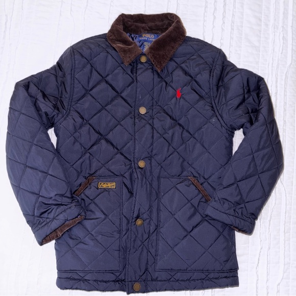 Polo Corduroy Collar Jacket Polo Ralph Lauren Navy Blue Quilted